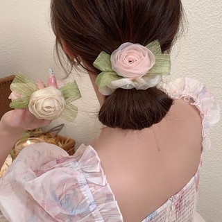 Dây Cột Tóc Scrunchies Vải Voan/Lụa Hoa Tiểu Thư Nhẹ Nhàng K329
