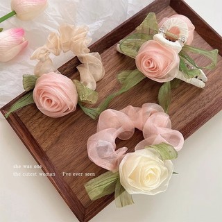 Dây Cột Tóc Scrunchies Vải Voan/Lụa Hoa Tiểu Thư Nhẹ Nhàng K329