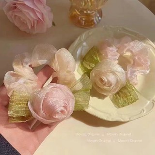 Dây Cột Tóc Scrunchies Vải Voan/Lụa Hoa Tiểu Thư Nhẹ Nhàng K329