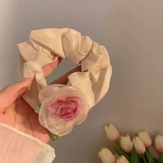 Dây Cột Tóc Scrunchies Vải Voan/Lụa Hoa Tiểu Thư Nhẹ Nhàng K329