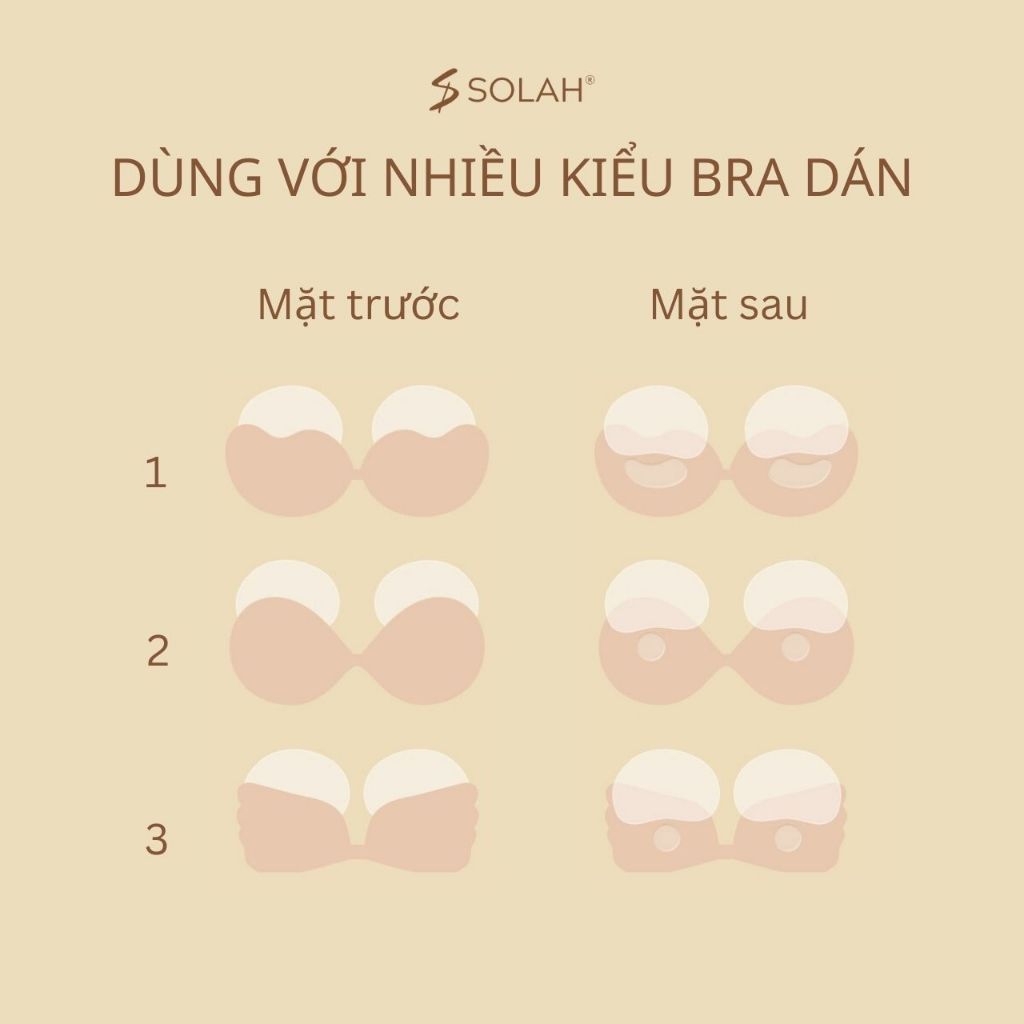 Miếng Dán Nâng Ngực Dán Sườn Dính Vào Bra Nipple SOLAH Trong Suốt Hình Hạt Đậu Áo Lót PK02