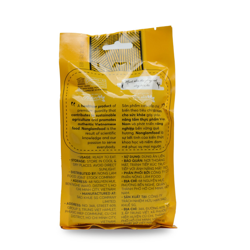 [THUẦN CHAY] Thanh rong biển kẹp hạt KHÔNG ĐƯỜNG Nông Lâm Food túi 95g