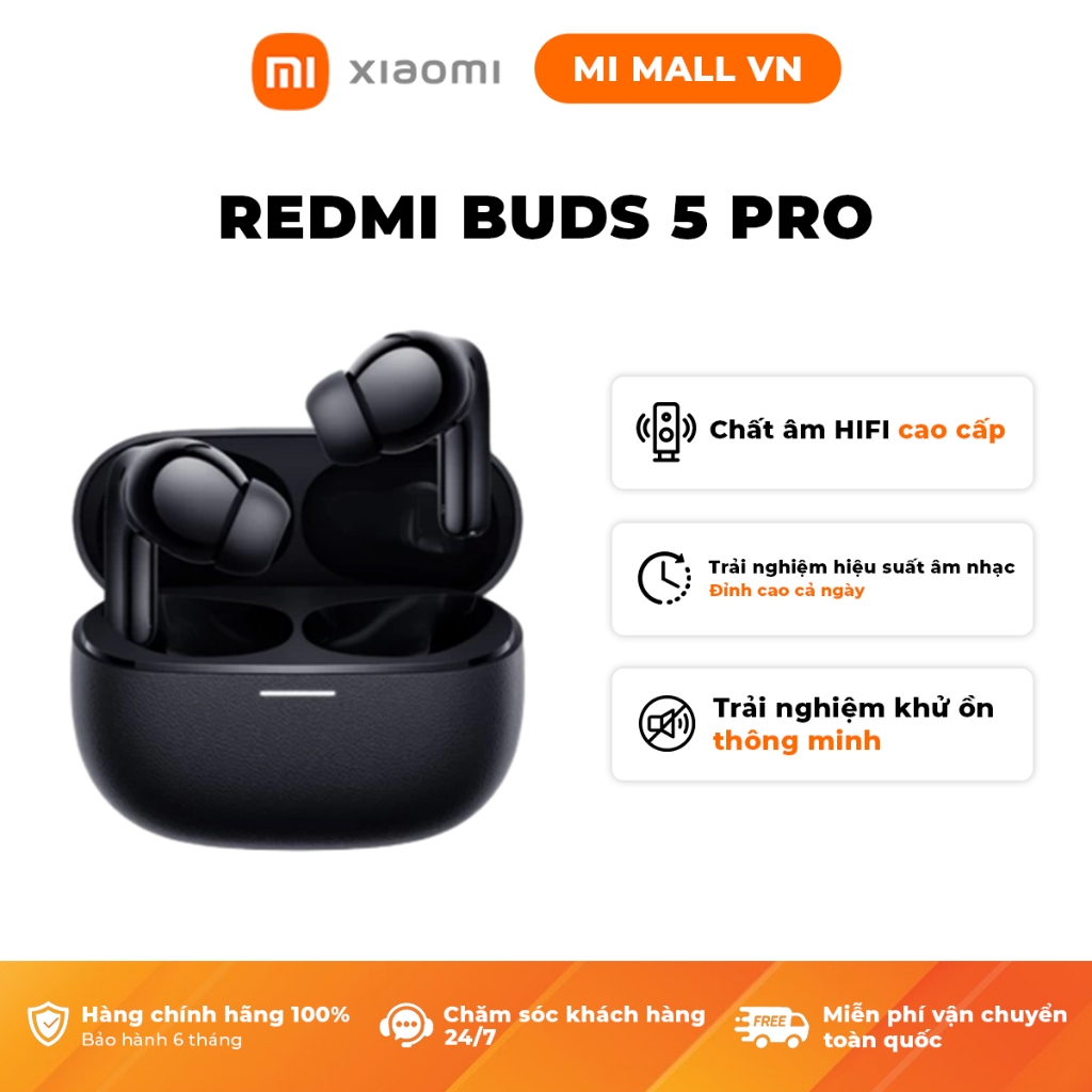 Ảnh Tai Nghe Bluetooth Xiaomi Redmi Buds 5 Pro | Chất Âm HIFI Cao Cấp | Khử Tiếng Ồn | Pin 38h | Bảo Hành 12 Tháng 3