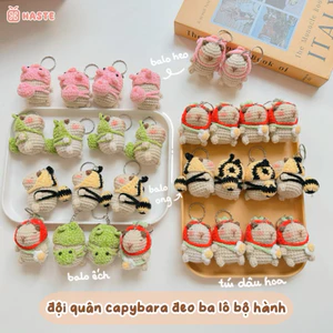 Móc Khoá Len Capybara Chuột Lang Nước Chậu Cây Đeo Balo Dễ Thương