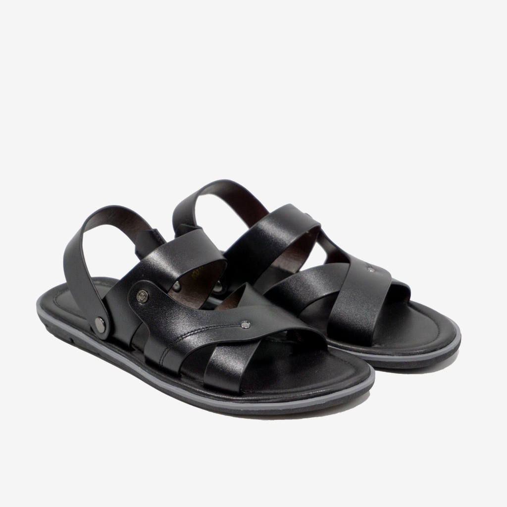 Ảnh Sandal nam Pierre Cardin Pháp da bò thật cao cấp, đế cao su, quai chéo thời trang 157 - hàng chính hãng 1