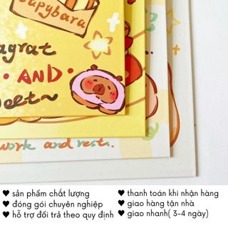 Kẹp Tài Liệu A4 Capybara File Trình Ký Đơn Đồ Dùng Học Tập Cute VPK33