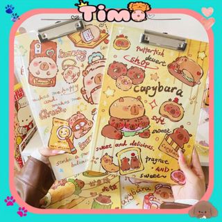 Kẹp Tài Liệu A4 Capybara File Trình Ký Đơn Đồ Dùng Học Tập Cute VPK33