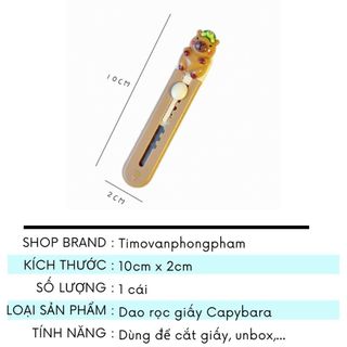 Dao Rọc Giấy Capybara Mini Dạng Bút Đồ Dùng Học Tập Cute Gắn Charm Xinh Timo VPK76