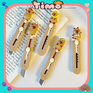 Dao Rọc Giấy Capybara Mini Dạng Bút Đồ Dùng Học Tập Cute Gắn Charm Xinh Timo VPK76