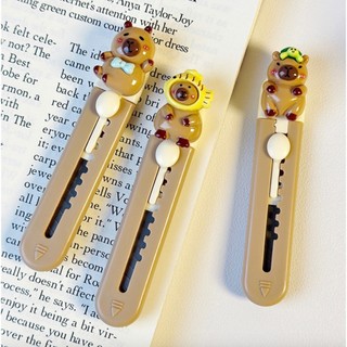 Dao Rọc Giấy Capybara Mini Dạng Bút Đồ Dùng Học Tập Cute Gắn Charm Xinh Timo VPK76