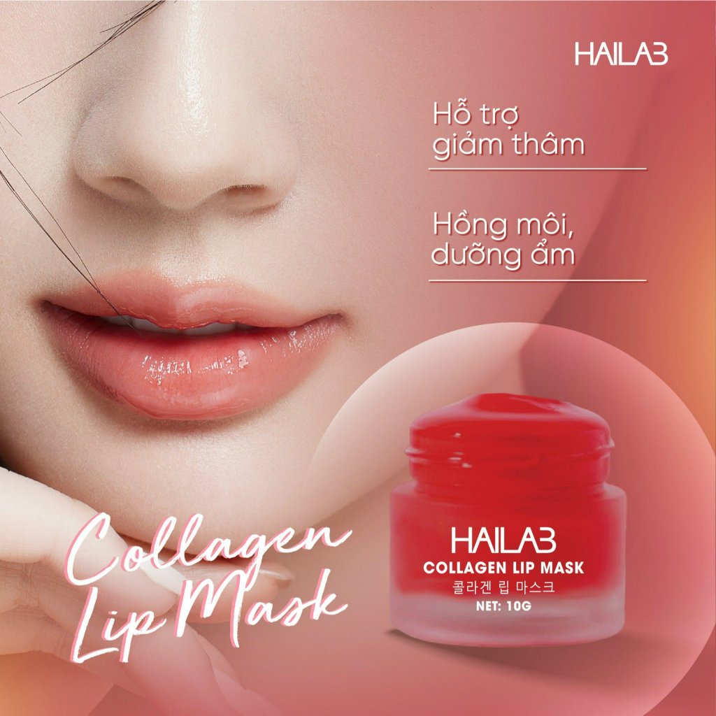 Son dưỡng môi lựu đỏ HAILAB hũ 10g [ tặng cọ silicon lấy son ] - Hỗ trợ giảm thâm, hồng môi, dưỡng ẩm