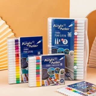 Bút Màu Acrylic Marker 12/24/36/48/60 Cao Cấp Màu Sắc Tươi Sáng - Bút Lông Màu