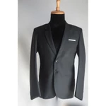 Áo khoác blazer nam 2 nút màu đen mềm mịn (miếng vải trắng có thể tháo ra hoặc nhét xuống) tặng cà vạt hộp đựng — ảnh 1