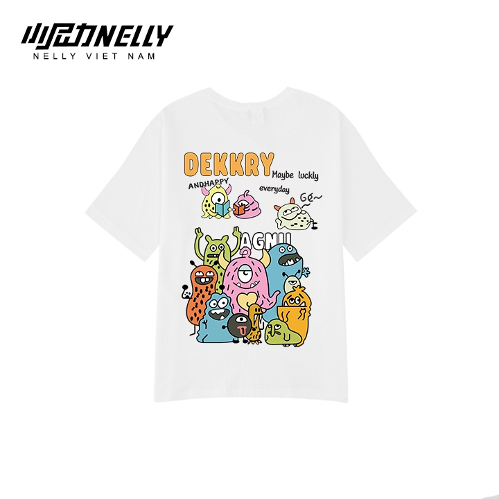 Ảnh Áo thun NELLY Cotton 260gsm Premium - Dekkry Monster Tay Lỡ Form Rộng Nam Nữ 1