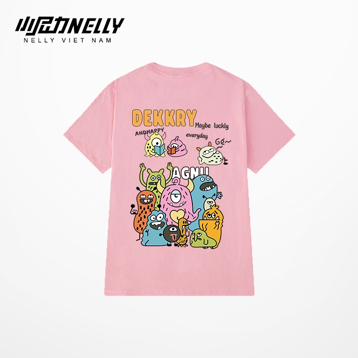 Ảnh Áo thun NELLY Cotton 260gsm Premium - Dekkry Monster Tay Lỡ Form Rộng Nam Nữ 2