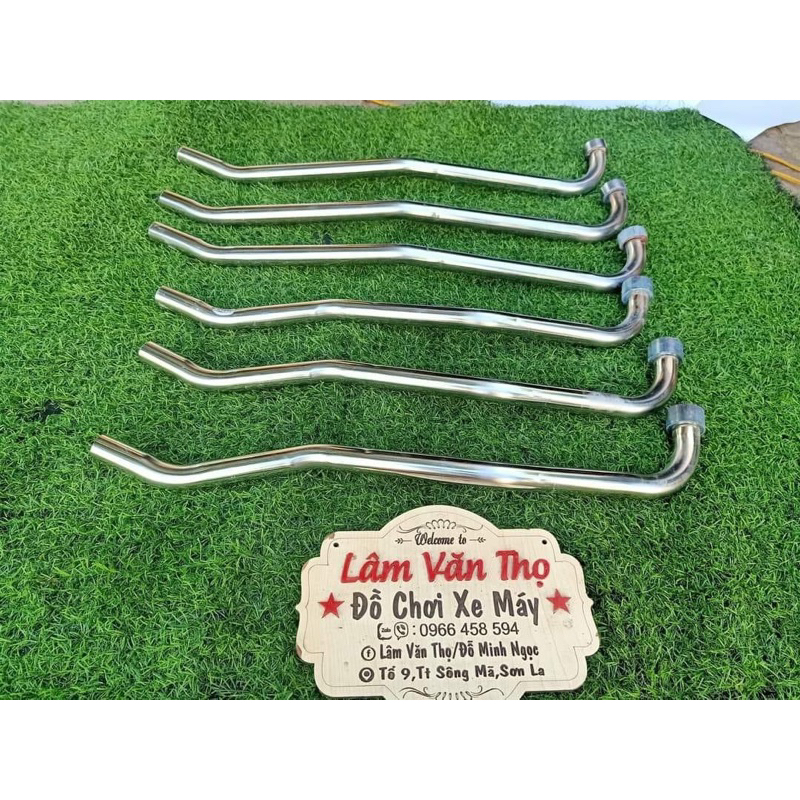 Bô RSX chế cổ inox phom vếch Móc Căng đét lắp Wave 50/100/110 - Blead-RSX