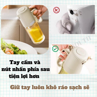 Bình dầu ăn phun sương SPS78 chai lọ thủy tinh có tay cầm cao cấp cho nồi chiên không dầu