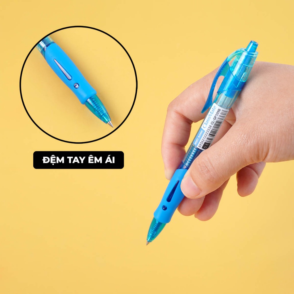 Bút Gel Bấm CLASSMATE Bút Nước Ngòi 0.5mm, Bút Gel Xanh Đen Đỏ Tím, Mực Không Thấm Nước Viết Bài CL-GP106/109/110/112