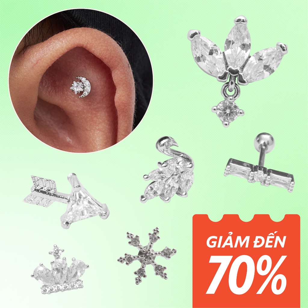 Khuyên tai đá trơn - DIAMOND EARRING COLLECTION COCKSTOCK | Shopee Việt Nam
