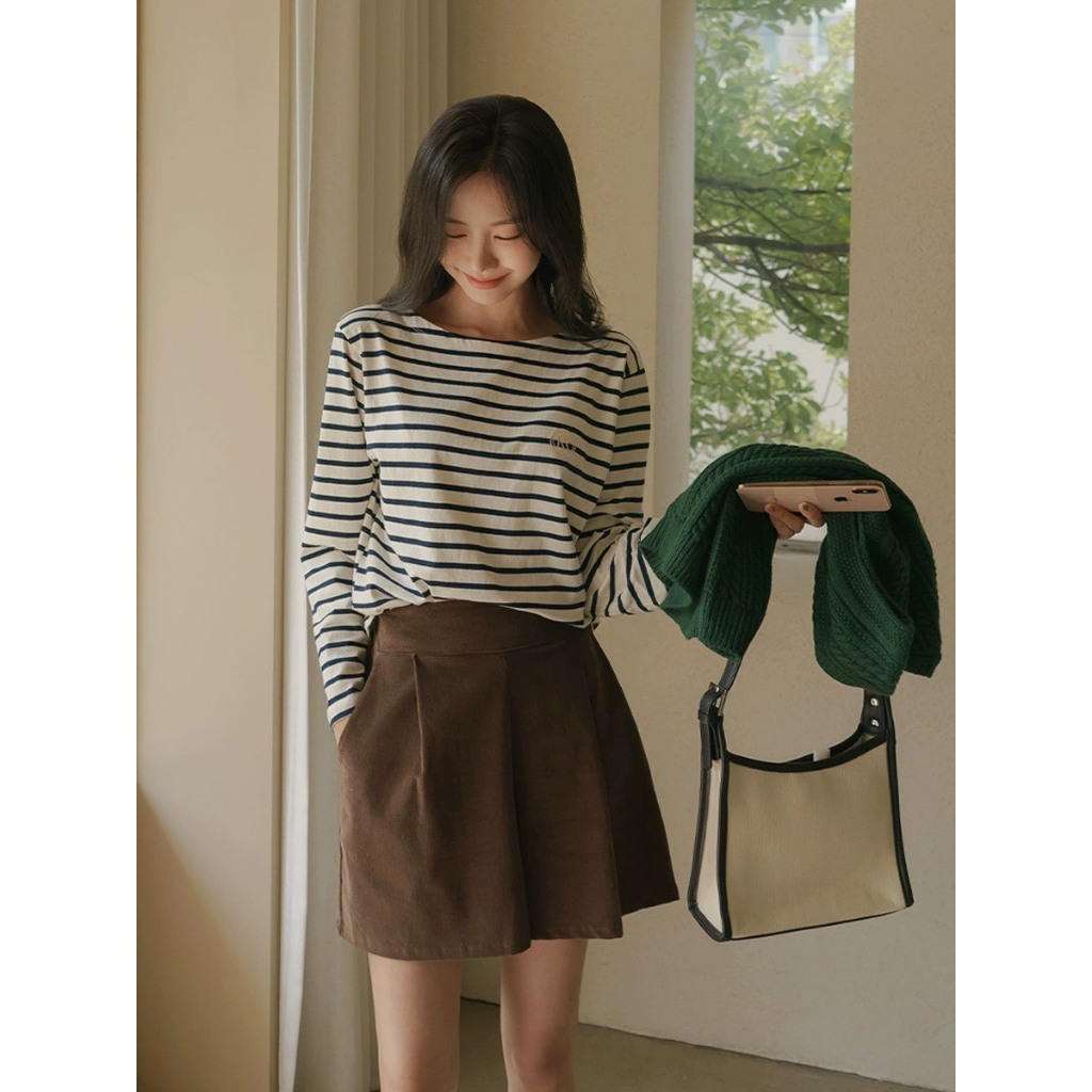 Áo Thun Dài Tay Cổ Thuyền kẻ sọc JULY Fashion, Áo thun Kiểu kẻ sọc ngang tay dài vải cotton 100% dày dặn