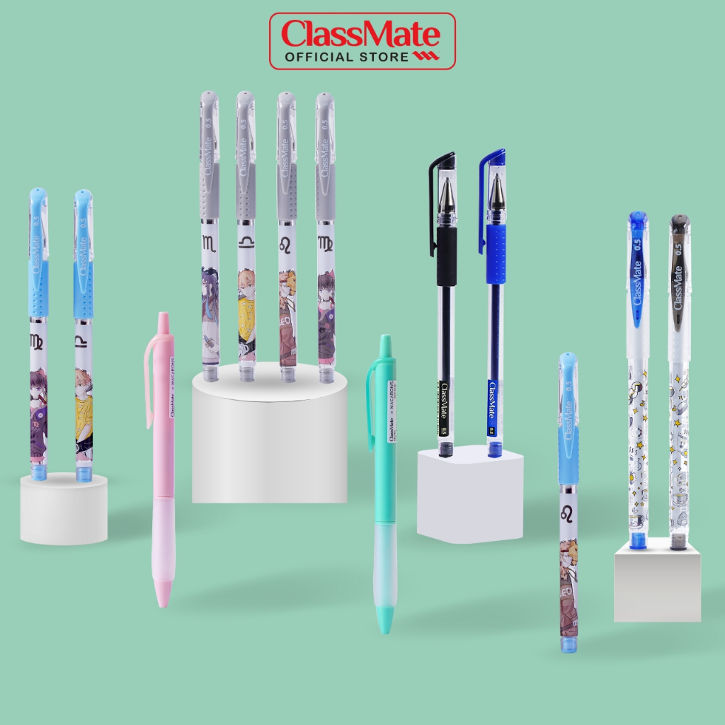 Bút Gel Classmate Bút Nước Ngòi 0.5mm Bút Viết Trơn Mực Mực Ra Đều Bút Gel Đen Xanh Ghi Chép Viết Bài Dành Cho Học Sinh