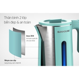 Ấm Siêu Tốc Sunhouse 1l8 Phiên Bản Xanh Mint Đẹp Mắt