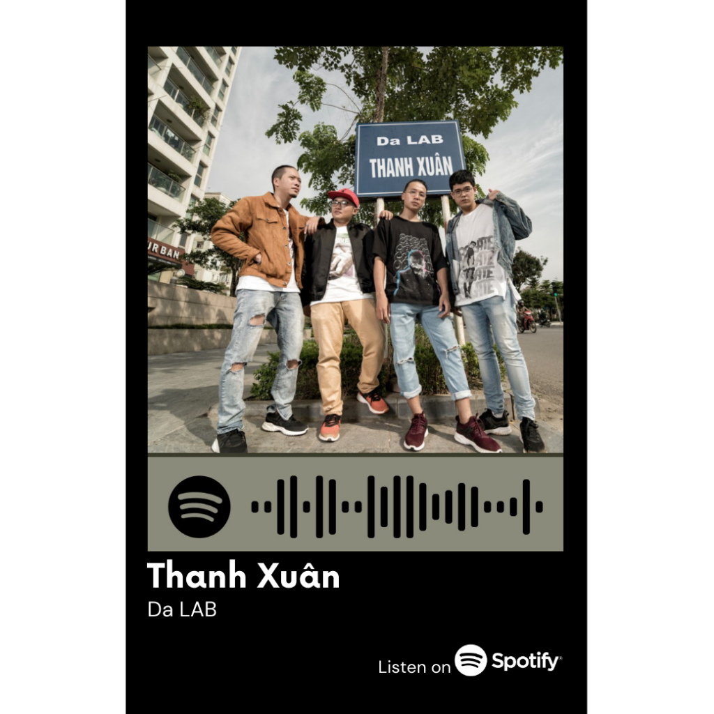 [Vui lòng đặt từ 2c]Thẻ Spotify nhóm nhạc Da LAB (có thể quét được mã)
