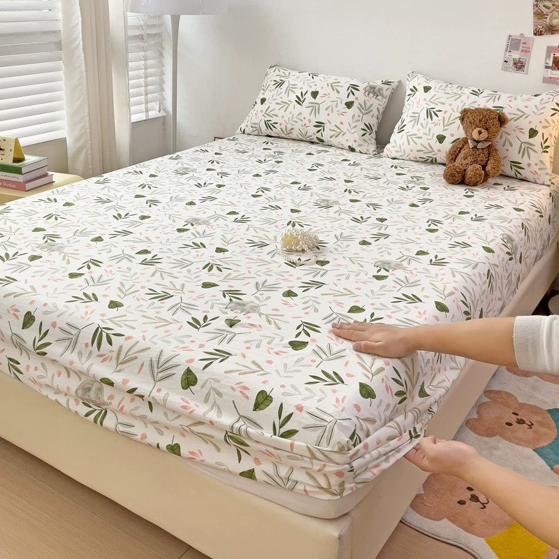 Ảnh Bộ Ga Gối Cotton Đũi Đậu Nành Mịn Decor, Drap Giường Soybean Fiber 1m6x2m 1m8x2m 2mx2m2 Bo Chun 10cm 2