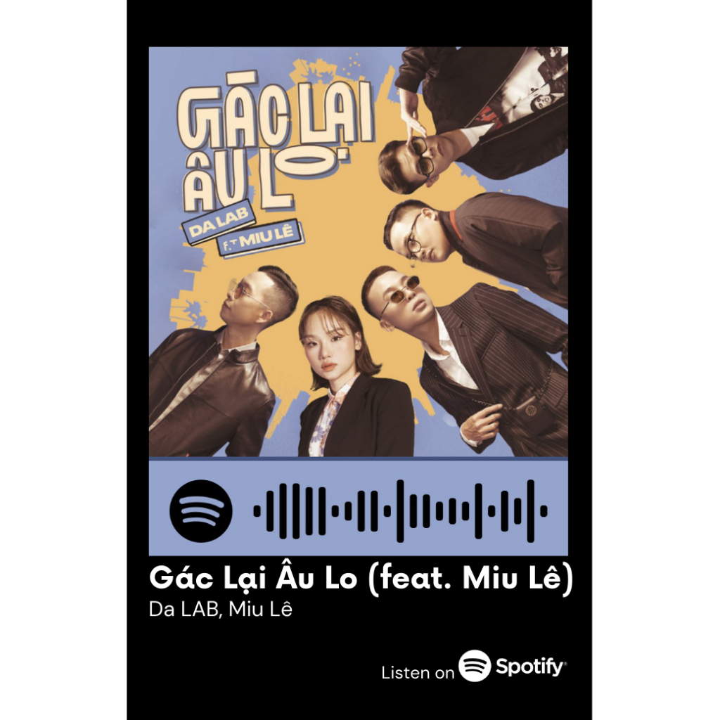 [Vui lòng đặt từ 2c]Thẻ Spotify nhóm nhạc Da LAB (có thể quét được mã)