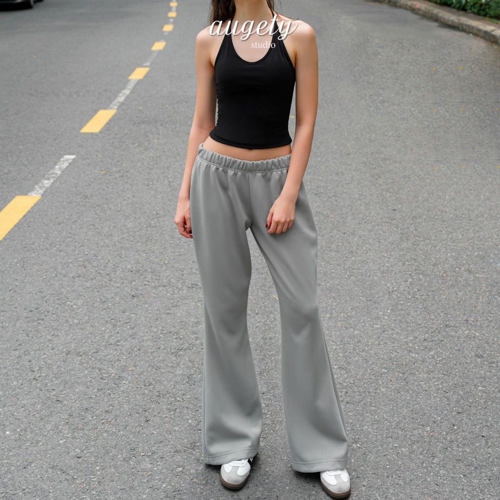 Quần Dài Nỉ Ống Loe Form Rộng Cạp Trễ Augety Studio, HAZEL Sweatpants
