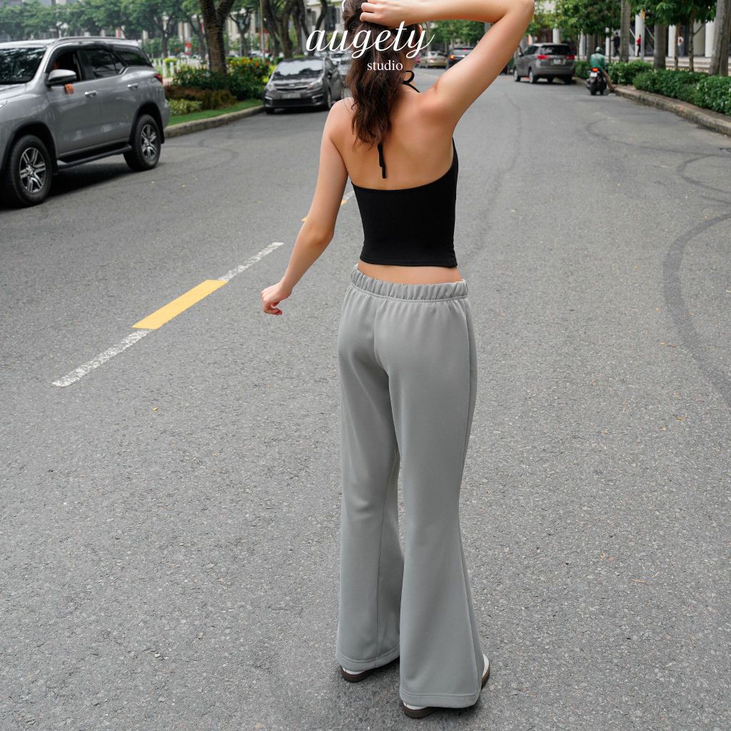 Quần Dài Nỉ Ống Loe Form Rộng Cạp Trễ Augety Studio, HAZEL Sweatpants