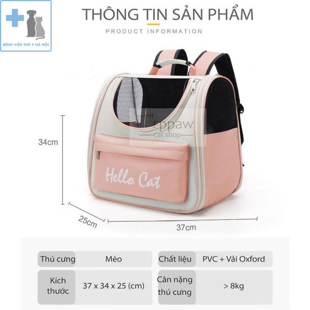 Balo vận chuyển cho mèo, chó, thú cưng HELLO CAT