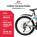 [Tặng Full Phụ Kiện] Xe Đạp Leo Núi Laux Jack Gấp Gọn 26inch - Tốc Độ Thay Đổi, Chống Sốc, Phanh Đĩa - Hàng Chính Hãng — ảnh 3