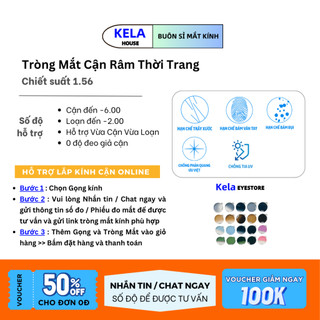 Tròng Kính Cận Râm Kela House Nhiều Màu Thời Trang Phản Quang Chống UV Chống chói Chống Lóa
