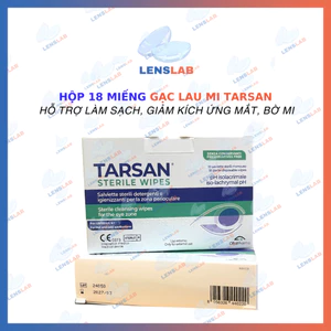 Hộp 18 Miếng Gạc Lau Mi Tarsan Hỗ Trợ Làm Sạch, Giảm Kích Ứng Mắt, Bở Mi Chính Hãng Date 2028