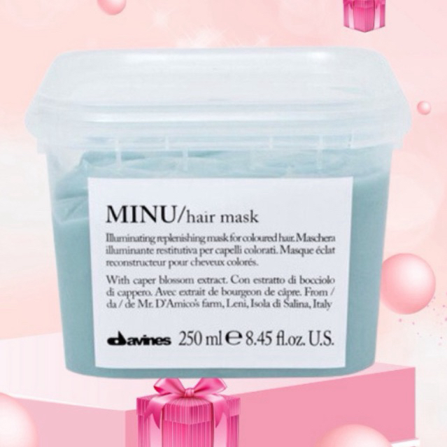 Dầu hấp ủ Davines Minu mềm mượt giữ màu tóc nhuộm (ITALY) 1000ml