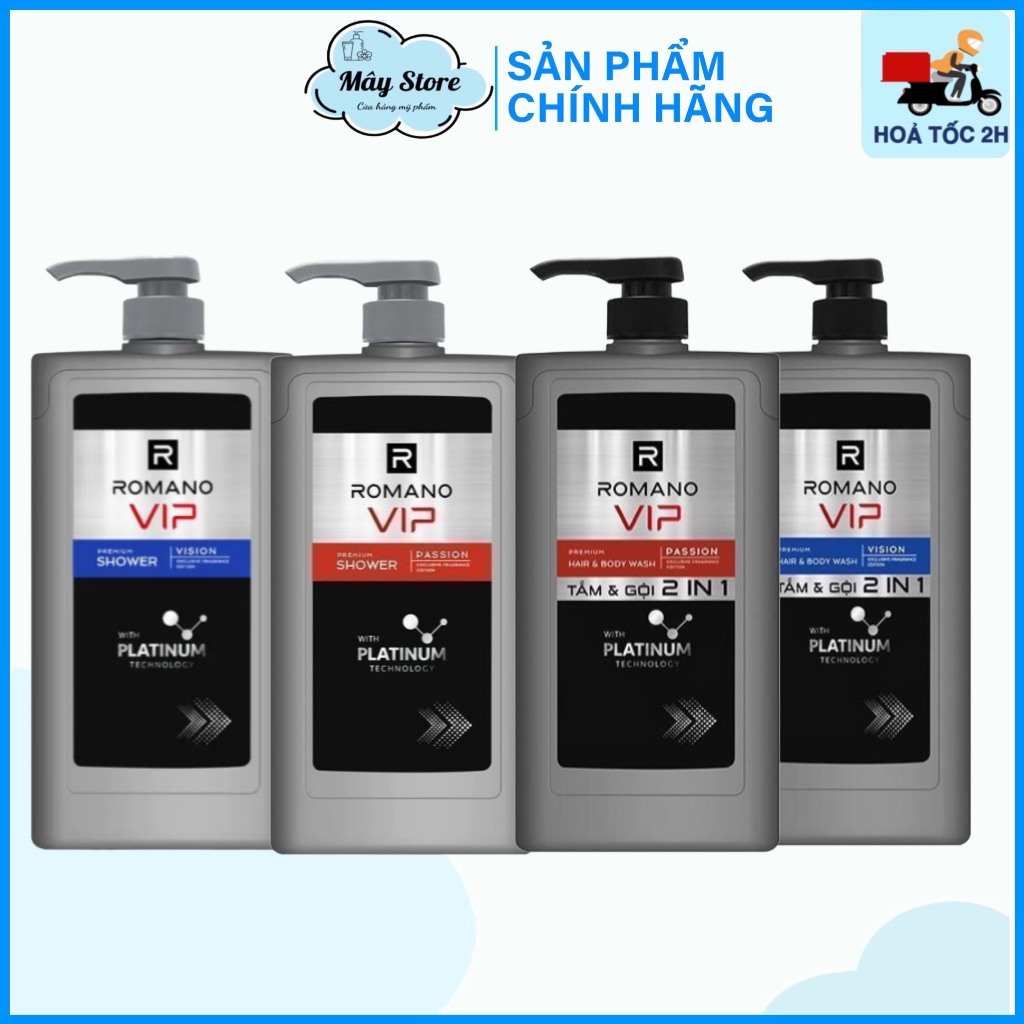 Sữa tắm Gội cao cấp Romano VIP mạnh mẽ bí ẩn Passion / Vision 650g ...