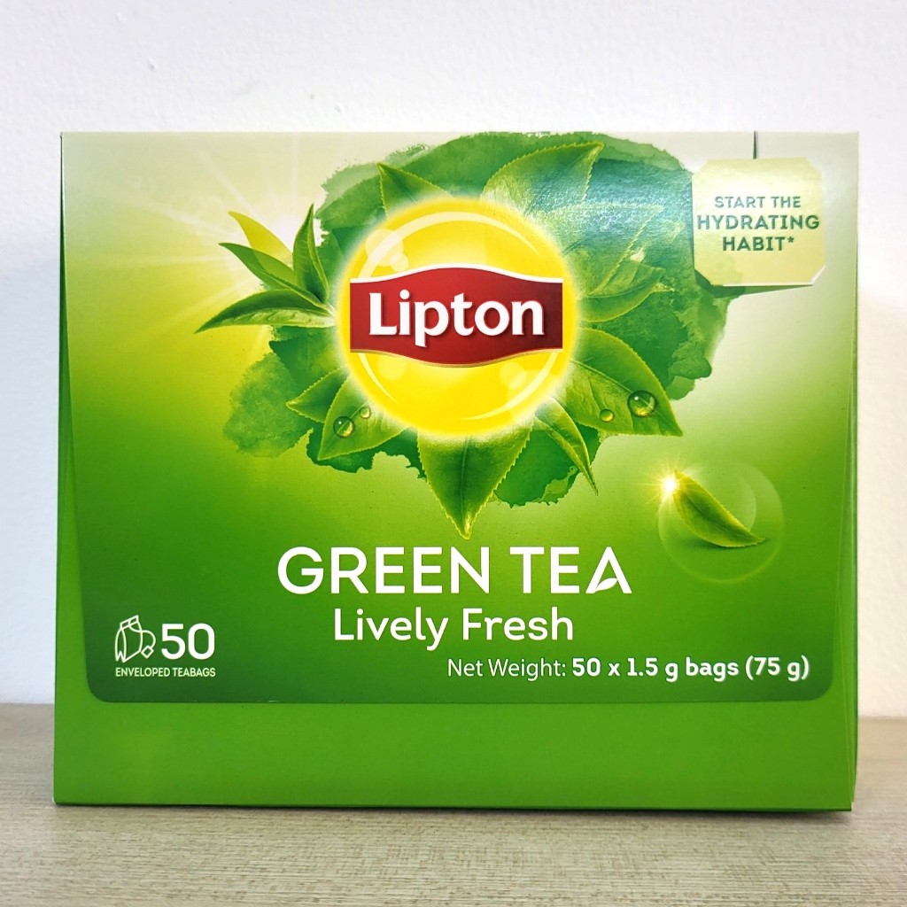 LIPTON (HỘP XANH LÁ LỚN 75gram / 50 túi lọc) TRÀ XANH TƯƠI MỚI Green ...