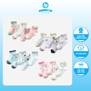 SET 5 ĐÔI TẤT LƯỚI CỔ CAO CỰC XINH CHO BÉ TỪ SƠ SINH