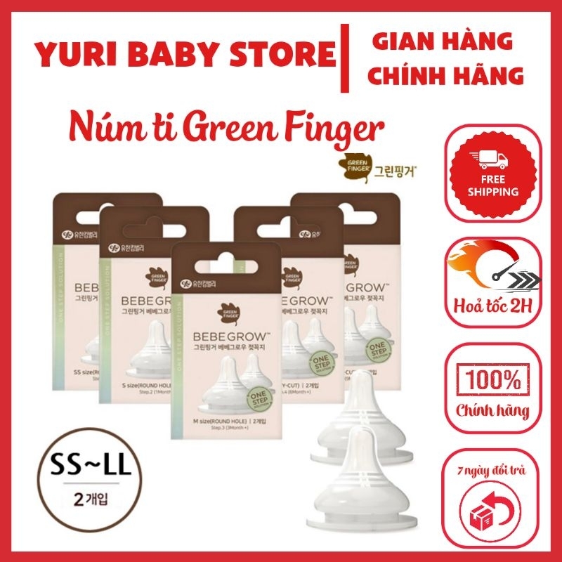 Núm ti GREEN FINGER BebeGrow Hàn Quốc mềm mại lắp vừa bình Moyuum, Tovi ...