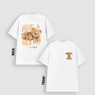 Áo phông nam nữ unisex form vừa Gấu nâu enjoy, áo thun tay ngắn cổ tròn cotton mềm mát - ta/tb2017