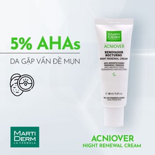 Kem Dưỡng Tái Tạo Ban Đêm MartiDerm Acniover Night Renewal Cream 40ml