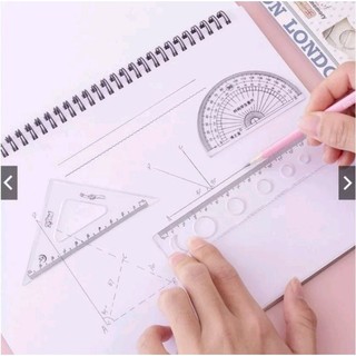 Thước bộ hình cute, bộ dụng cụ 4 thước kẻ