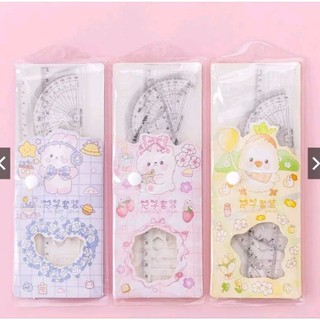 Thước bộ hình cute, bộ dụng cụ 4 thước kẻ