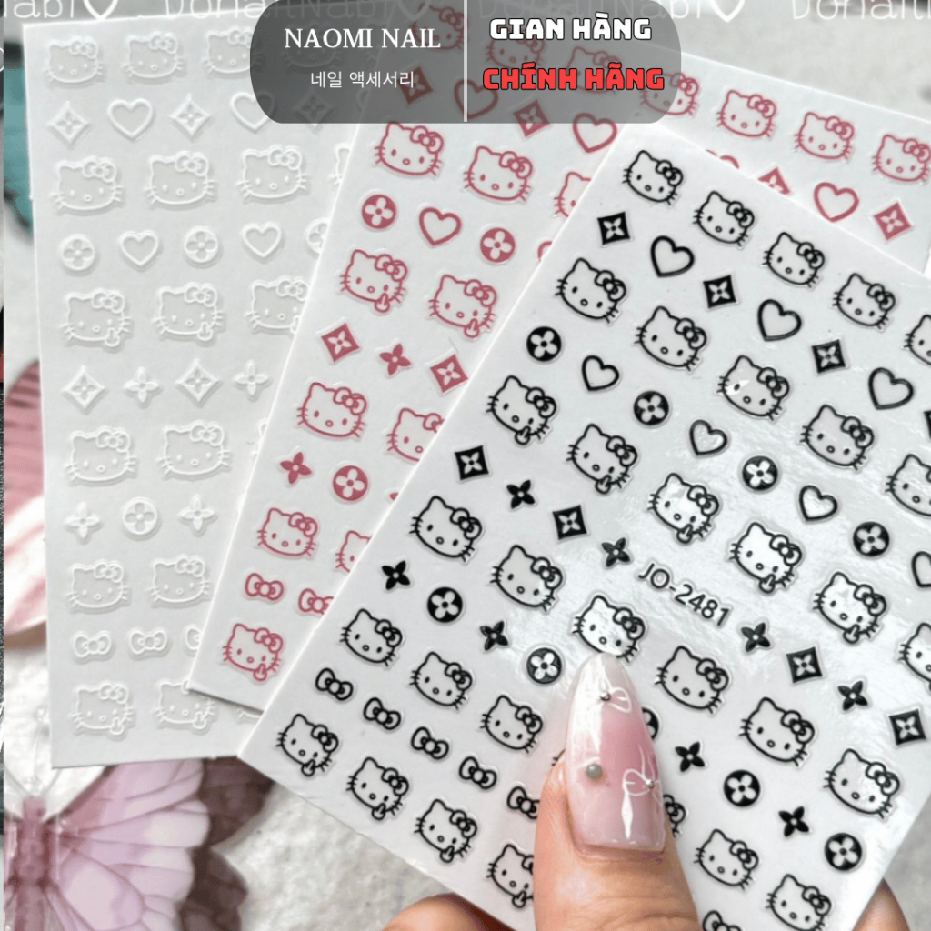 Sticker nail hello kitty d n m ng ho t h nh d th ng shopee vi t nam