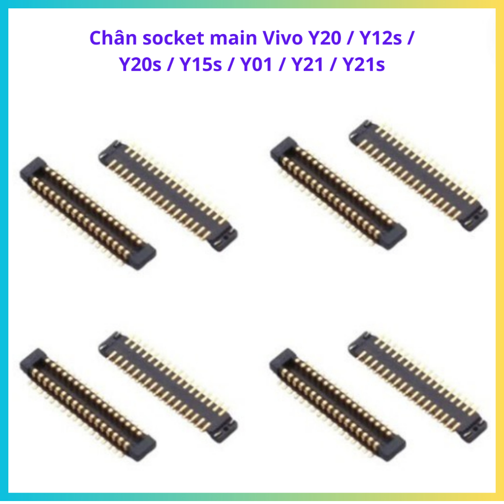 Chân socket màn +chân pin trên main Vivo Y20 / Y12s / Y20s / Y15s / Y01 ...