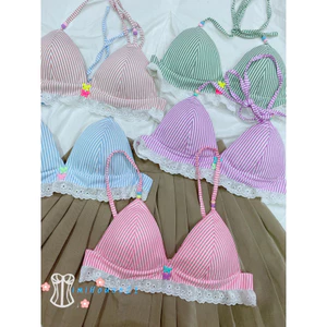 “Áo bra đi biển phối ren boi sọc kate nhí tone dịu - handmade