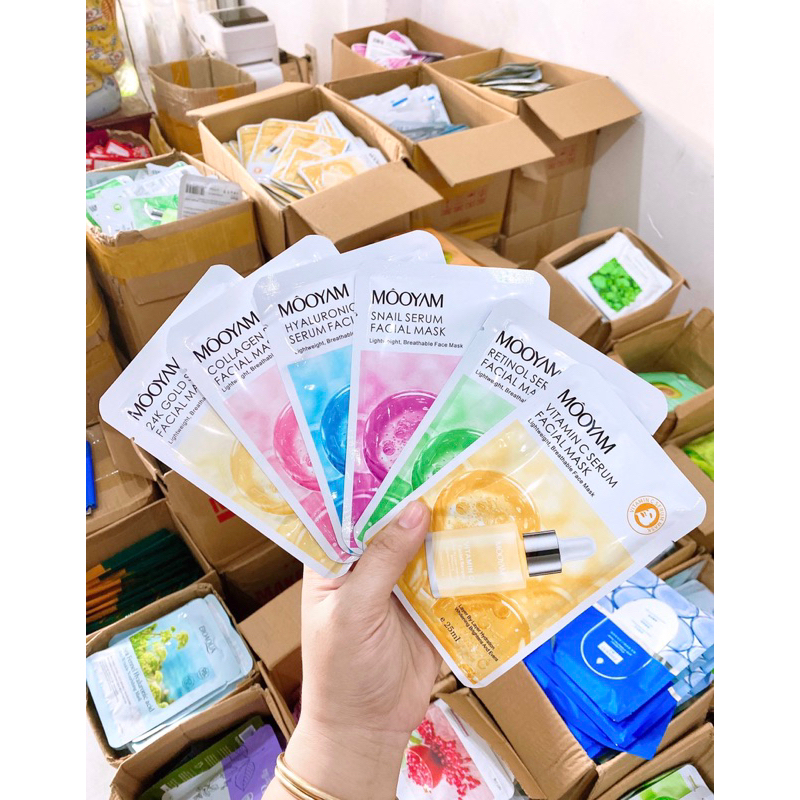 Mặt Nạ Tinh Chất Mooyam Essence Mask Dưỡng Da Đàn Hồi Sáng Mịn Cấp Ẩm Chống Lão Hóa. 1 miếng