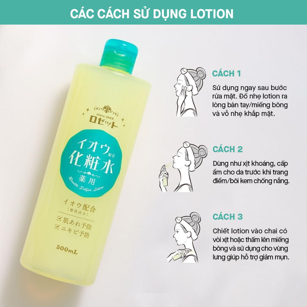 Ảnh Nước Cân Bằng Rosette Dưỡng Ẩm Và Làm Dịu Da Sulfur Skin Lotion 500ml 2