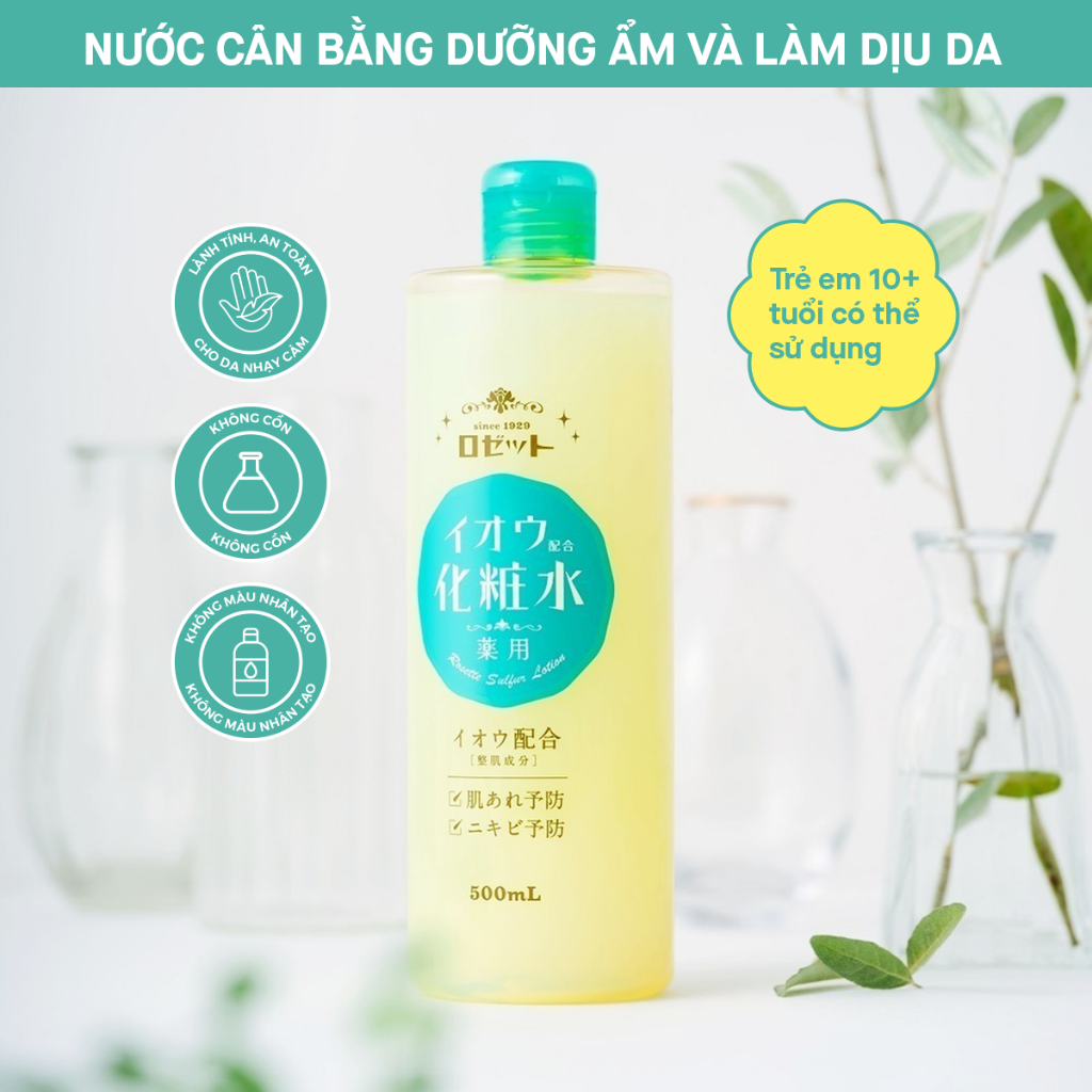 Ảnh Nước Cân Bằng Rosette Dưỡng Ẩm Và Làm Dịu Da Sulfur Skin Lotion 500ml 1